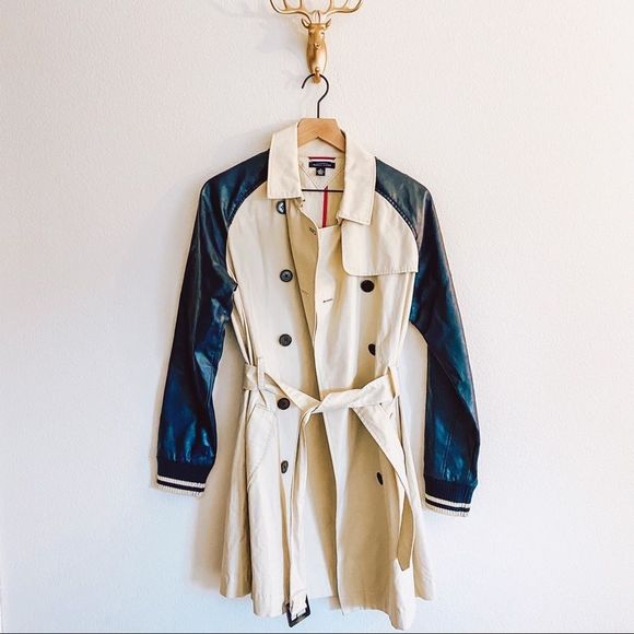 Tommy Hilfiger Jackets & Blazers - Tommy Hilfiger Two Tone Pea Coat Size Medium